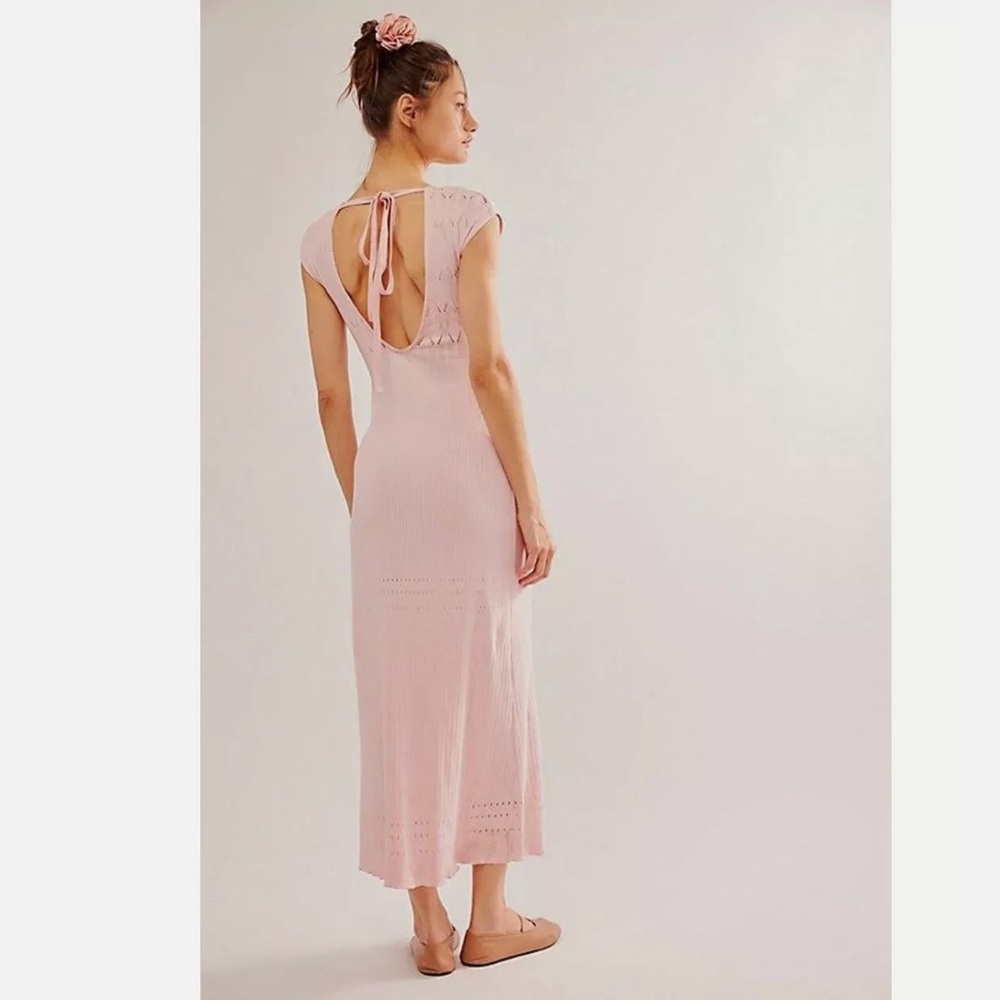 FREE PEOPLE NWT ROBIN SEAMLESS OPEN TIE BACK BODY CON KNIT DRESS